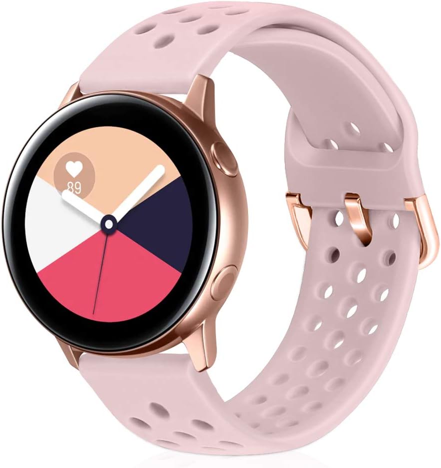 Runostrich 22mm Quick Release Silicone Watch Strap, Rubber Replacement Watch Bands Compatible with Galaxy 46mm, Gear S3 Frontier/Classic, Fossil Gen 5/Men's Gen 4/Women Gen 4 (22mm, Pink Sand)
