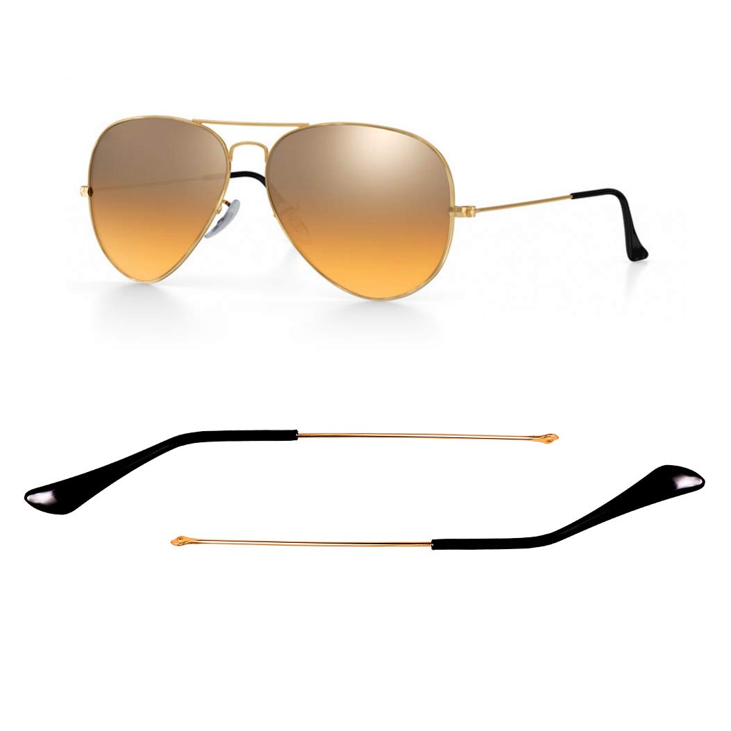 HiCycle2 Temple Arm Tips Replacement For Ray-Ban Aviator Series RB3025 Repair Kit (Gold&Black)