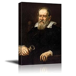 Portrait of Galileo Galilei by Justus Sustermans Giclee Canvas Prints Wrapped Gallery Wall Art | Stretched and Framed Ready to Hang - 12" x 18"