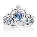 Girls Costume Glass Slippers for Frozen Snow Queen Princess Shoes+Free Princess Crown