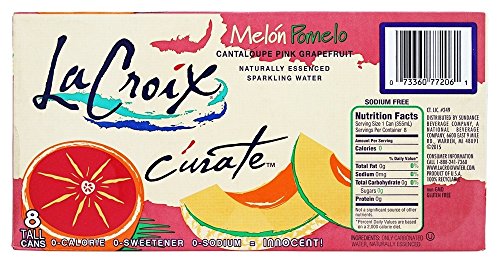 La Croix Curate Melon Pomelo (Cantaloupe Pink Grapefruit) 12 Oz Tall Can Sparkling Water (24 Pk)