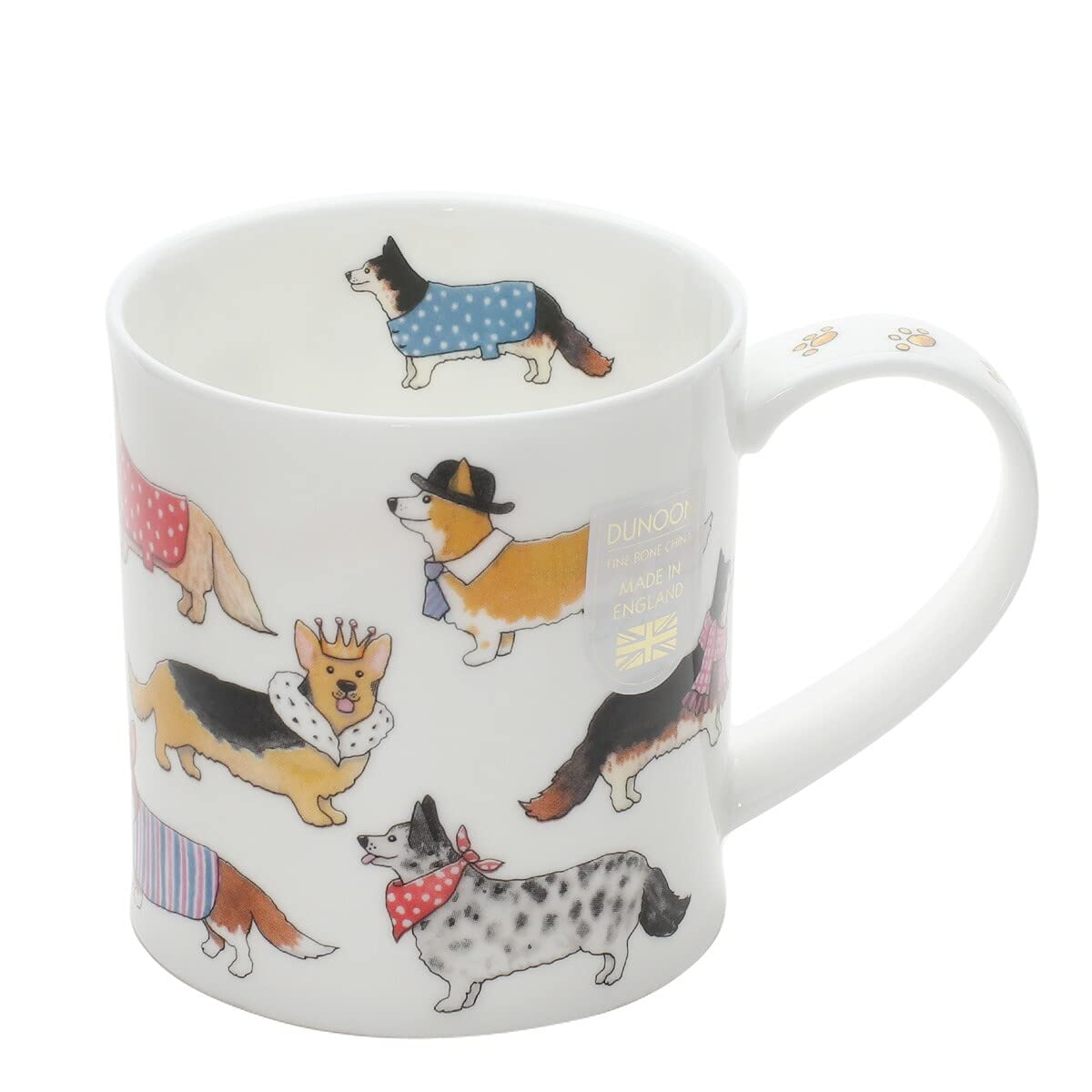 OR-DASD-CG Corgi Dashing Dogs Staffordshire Fine Bone China Mug - Orkney Shape 0.35l