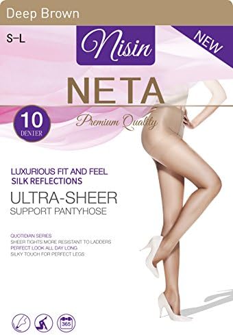 Nisin - Pantyhose 10 Denier Ultra-Sheer Support Silk Panty Hose Premium Quality
