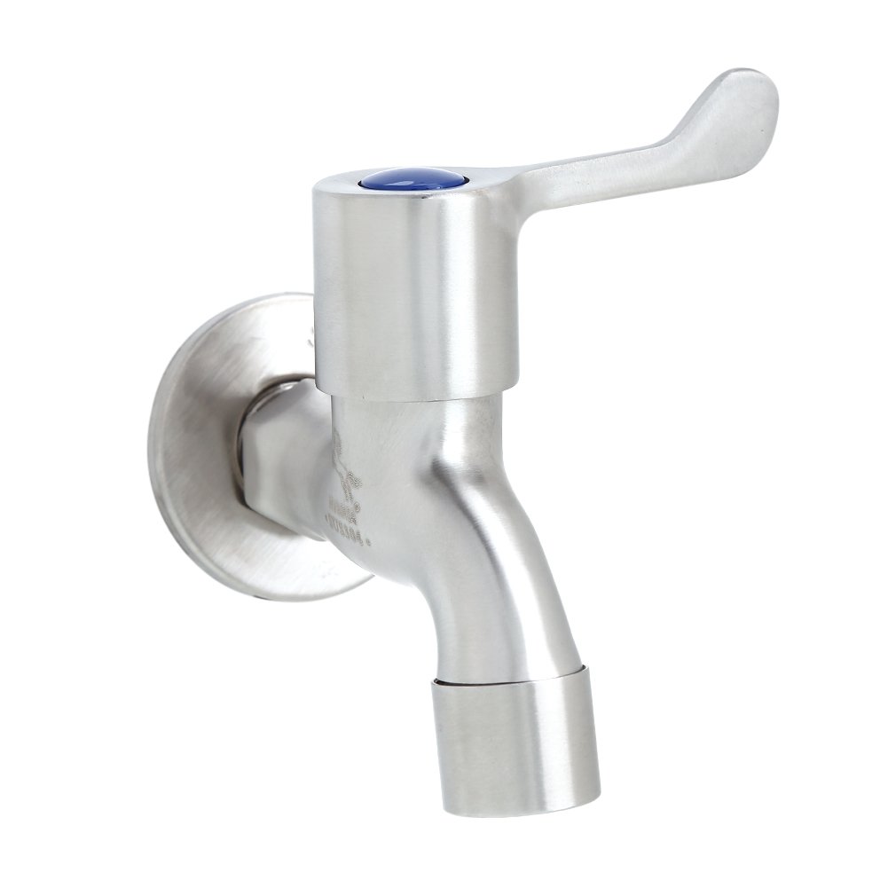 Fdit 304 Stainless Steel Single Lever Faucet Tap for Laundry Washing Machine Home Kitchen Garden