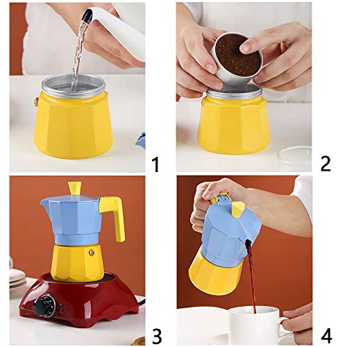 ZHHAOXINPA leicht Espressokocher, Moka Pot Aus Aluminium mit Doppelventil, Espresso Maker, Coffee Maker, Macht 3 Tassen… – Bild 5