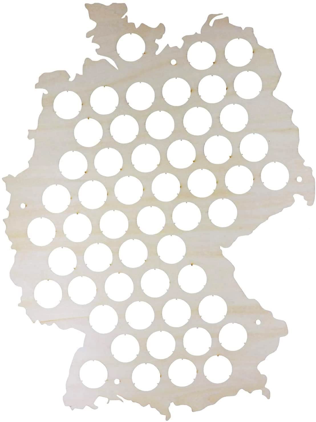 Wooden map Germany for Bottle caps: Wooden map Germany for Bottle caps, Size Approx. 44 x 33 cm.