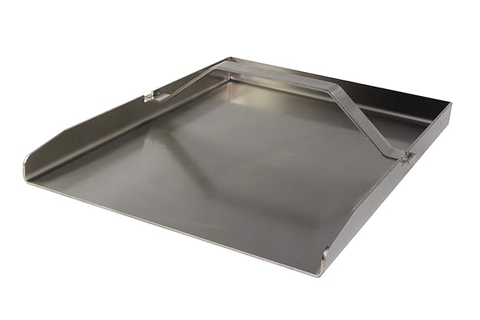 Brennstorm universale Edelstahl Grillplatte mit Griff, BBQ Plancha 30 * 40cm, Grillblech rechteckig