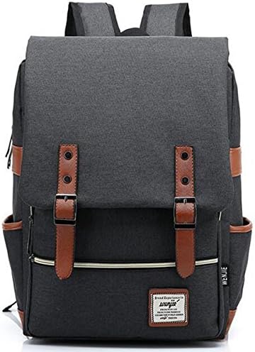More Luck Casual Vintage Backpack Canvas Laptop Computer Bag College School Shoulders Bag Outdoor Weekend Travel Daypack