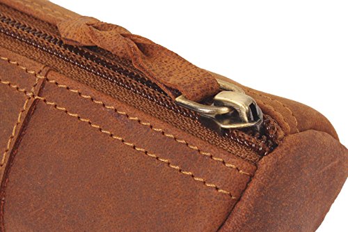 Leather Pencil Pouch - Zippered Pen Case For School, Work & Office By Rustic Town