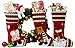 Imperial Home 3D Christmas Stockings, Cute Holiday Decor, Santa's Toys Holder, Santa, Reindeer and Snowman Stocking, Xmas Party Decorations, Fireplace Hanging Decor, Family 3 PC Set, 18