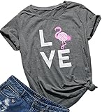 Women Love Pineapple Letters Print Funny T-Shirt Casual Short Sleeve Blouse Tees Size Medium (Gray)