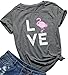 Women Love Pineapple Letters Print Funny T-Shirt Casual Short Sleeve Blouse Tees Size Large (Gray)