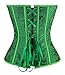Kimring Women's Vintage Palace Jacquard Sweetheart Body Shaper Strapless Overbust Corset Green Medium