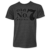 Jack Daniels Men's Daniel's Charcoal Old No. 7 Short Sleeve T-Shirt Grey Large