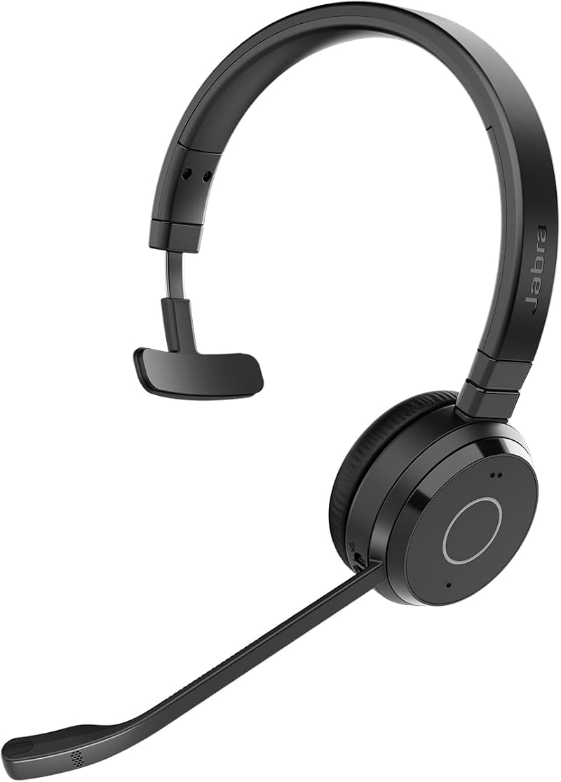Jabra Evolve 65 TE Wireless Mono Headset with Mic Dual Device USB-A BT 16h