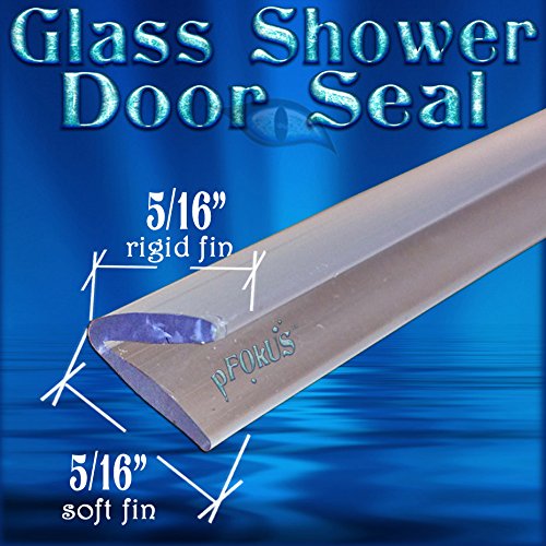 DS105 Frameless Glass Shower Door Seal, Wipe, Sweep - 98 (2.49 Meter) Length - Seals 3/16 to 1/4 Gaps - Spend $50 or more of pfokus products Get FREE SHIPPING