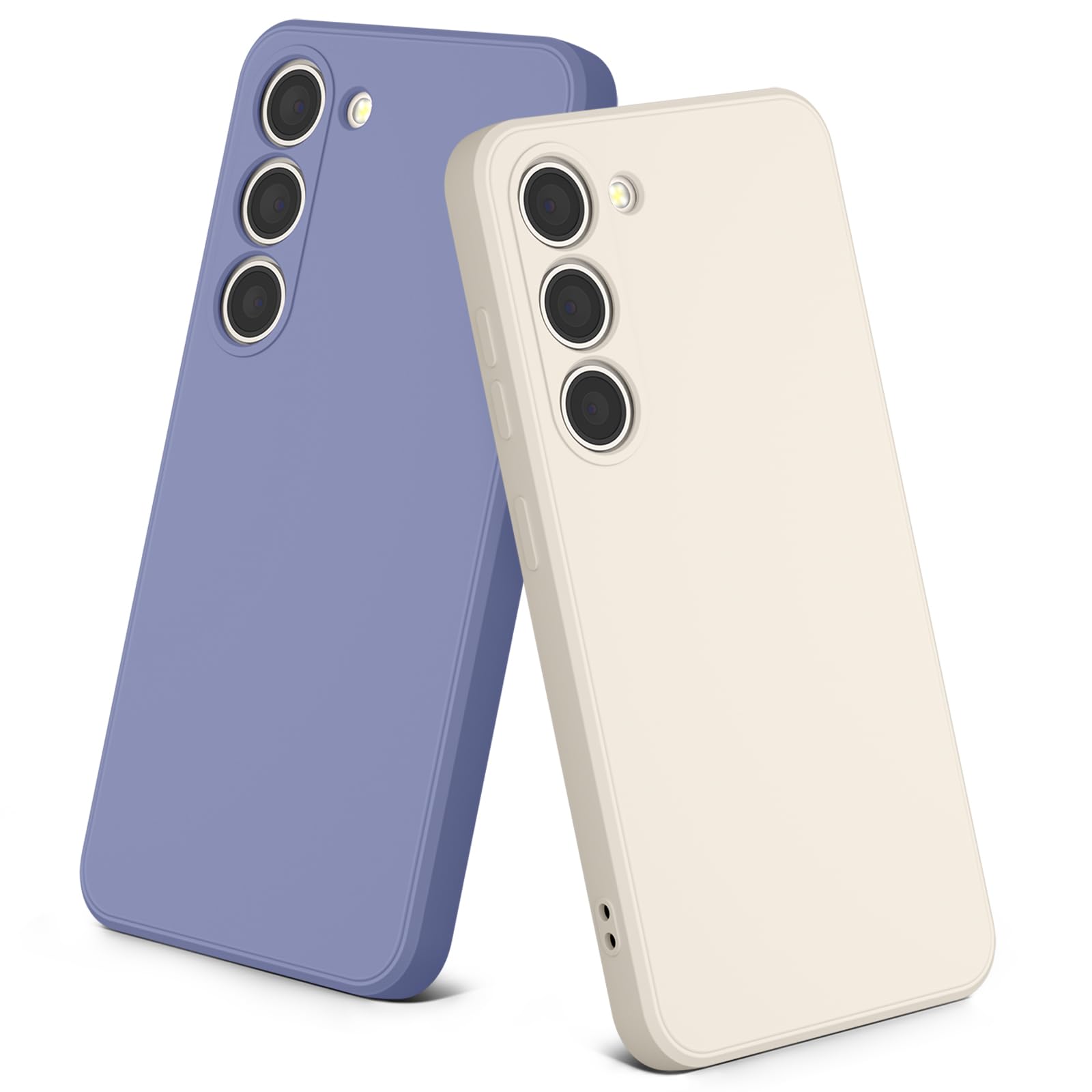 Photo 1 of 2 Pack Case for Samsung Galaxy S23 (Only), Stylish Liquid Silicone Slim Full-Body Protective Cover Compatible with Samsung Galaxy S23 5G Phone Case