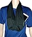 Solid Infinity Polyester Scarf with Hidden Zipper Pocket (Black)