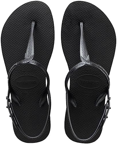 Havaianas Womens Twist Thong Flip Flop Slipper, Black, 37/38 EU