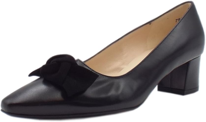 black leather court shoes mid heel