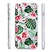 iPhone 6 Case, GMYLE iPhone 6 /6s Pattern Case Hybrid [Anti Shock] TPU Bumper +[Scratch Resistant] Tropical Hard Back Cover Clear with Design Protective Case for iPhone 6s / 6- Pink Hibiscus
