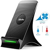 iPhone X Wireless Charger, KingYue Built-in Cooling Fan Qi Fast Wireless Charger Stand Pad for Samsung Galaxy Note 8, S8, S8 Plus, S7, S7 Edge, Note 5, S6 Edge Plus and Apple iPhone X/ 8/ 8 Plus
