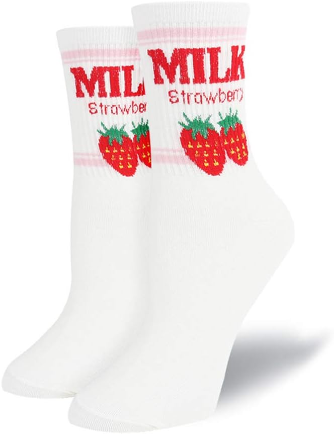 NNGUBIU Kawaii Sweet Women's Socks Funny Cute Cream Candy Color Milk Strawberry Socks For Girl Christmas Gift Japanese Harajuku Funny Socks Calcetines Mujer
