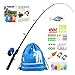YONGZHI Kids Fishing Ice Fishing Pole, Portable Telescopic Rod and Reel Combo Kit - with Spincast Fishing Reel Tackle Box for Boys, Girls, Youth