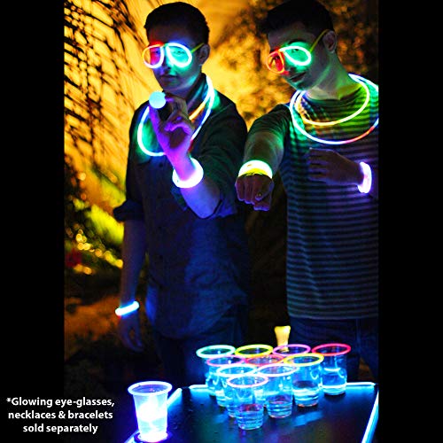 GLOWPONG All Mixed Up GlowinTheDark Beer Pong Game Set for Indoor