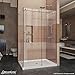 DreamLine Enigma-X 34 1/2 in. D x 48 3/8 in. W x 76 in. H Fully Frameless Sliding Shower Enclosure in Brushed Stainless Steel, SHEN-6134480-07