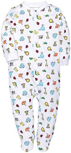 ShengShi Baby 2-Way Zip Front Long Sleeve Footed Sleeper Pajamas (Insect, 3-6M)