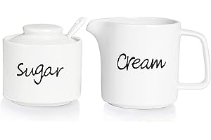 ONTUBE Porcelain Sugar bowl and Creamer Set of 3,White