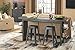 Ashley Furniture Signature Design - Lamoille Counter Dining Table w/ Shelves - Contemporary - Dark Charcoal Gray
