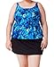 Attraco plus size bathing suits long torso swimwear blue swimsuit tankini top