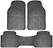 OxGord Ridged All-Weather Rubber Floor-Mats - Waterproof Protector for Spills, Dog, Pets, Car, SUV, Minivan, Truck - 3-Piece Set, Gray