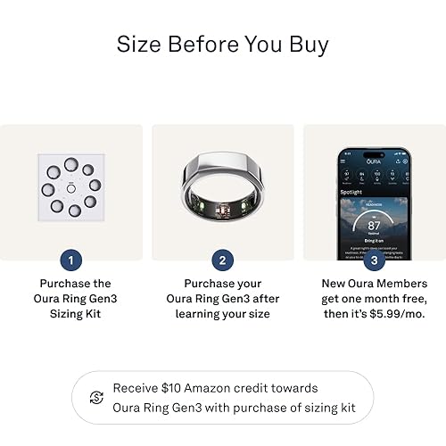 Oura Ring Gen3 Heritage Silver Size Smart Ring Size First with  Oura Ring Gen3 Sizing Kit Sleep Tra
