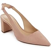 Juliet Holy Womens Pumps Pointed Toe Slip on Slingback Cute Bowknot Classic Chunky Block Heels