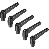 uxcell M8 Handle Adjustable Clamping Lever Thread Push Button Ratchet Female Threaded Stud 5 Pcs