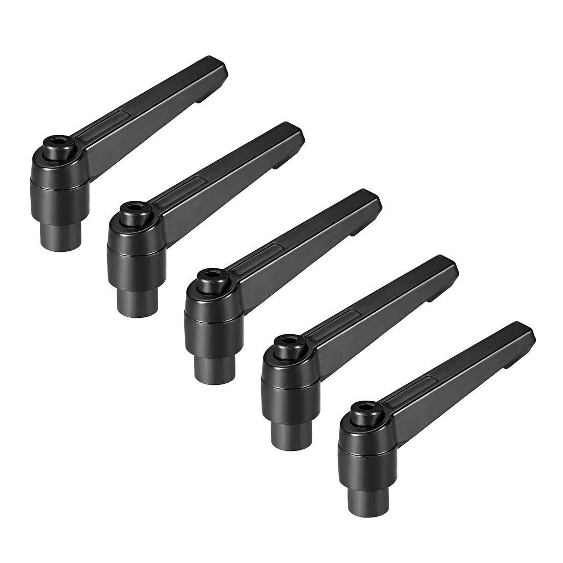 sourcing map M8 Handle Adjustable Clamping Lever Thread Push Button Ratchet Female Threaded Stud 5 Pcs