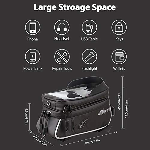 image for NDakter Bike Bags Bicycle Front Frame Bag Waterproof Handlebar Cycling