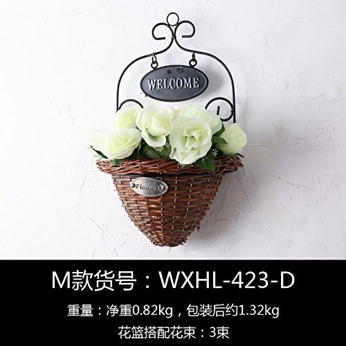 CCWY An idyllic countryside creative wicker basket of wall-mounted home clothing shops wall soft decorations wall hanging wall decoration, M)