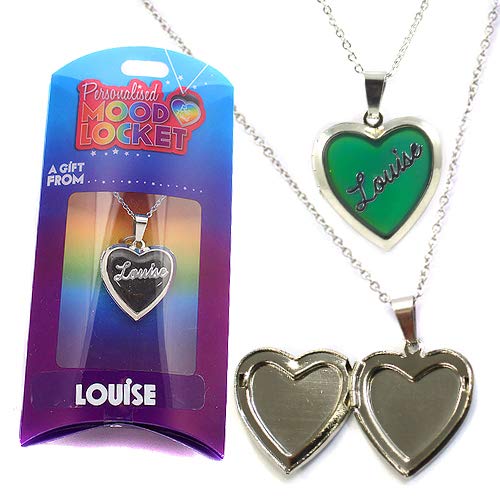 Stands Out, Supplying Outstanding Gifts Louise Personalised Mood Locket Heart Pendant Necklace - Changes Colour with Your Mood
