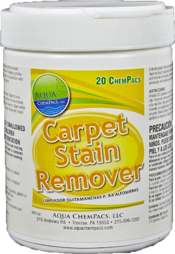 Aqua ChemPacs AQ618 Carpet and Fabric Stain Remover, 1.6-Ounce Packet (20 Count)