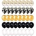 Mayen 40 Pcs 12 Inch Gold Confetti and Black Agate Marble Balloons, Black Gold and White Latex Balloons Set for Birthday Party Decorations Wedding Baby Showers Graduation Hollywood Oscar Decorations