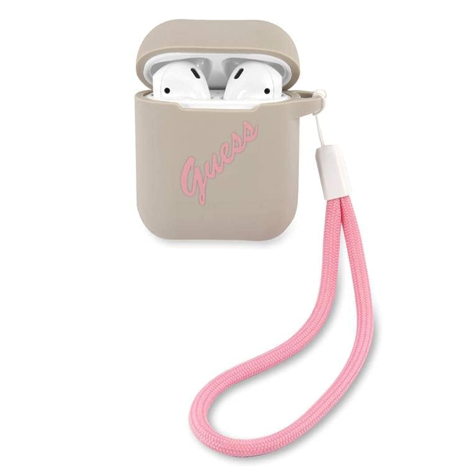 Guess Silicone Vintage Case for GUACA2LSVSGP AirPods Cover Grey Pink