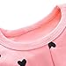 Kids Long Sleeves Cute Heart Pattern T Shirt Tops with Bow Tie + Pants Set 2 Pieces Outfit For Toddler Baby & Little Girls, Pink, Age 18-24 Months = Tag 90