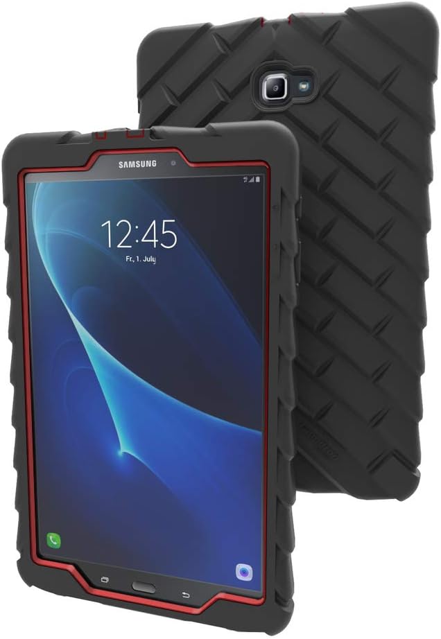 GumDrop Droptech Case Designed for Samsung Galaxy Tab A 10.1 inch (2017) Tablet for K-12 Teachers, Students, Kids - Black/Red, Rugged, Shock Absorbing, Extreme Drop Protection