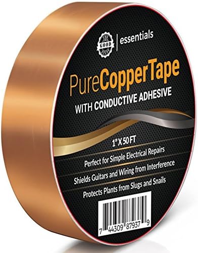 Conductive Copper Foil Craft Tape – 2" x 20ft - Create Cool Works of Art, Paper Circuits and Birthday Cards – EMI and RFI Shield Guitars and Electronics – Slug Proof your Pots and Planters