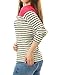 Allegra K Women Long Sleeves Round Neck Stripes Stretch T-Shirt Black M