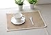 A AIFAMY Burlap Lace Placemats, Nature Jute Woven Table Mats, Set of 8, 16 x12 inch, Wedding Party Décor